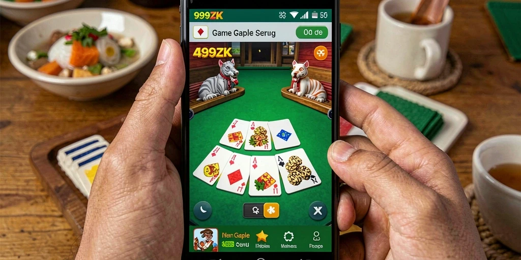 Tampilan gameplay seru Gaple di 999ZK yang menarik.