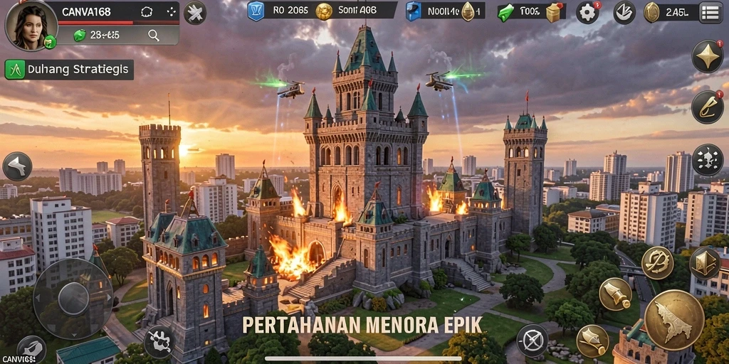Screenshot utama menampilkan gameplay menarik dari game Tower Defense.