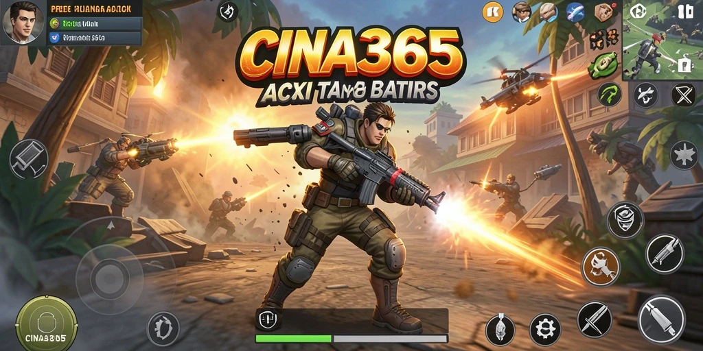 Screenshot menampilkan pertarungan seru dalam gameplay CINA365.