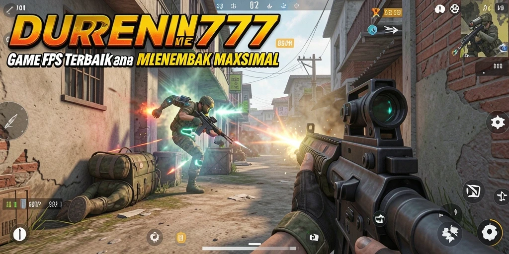 Tangkapan layar menunjukkan intensitas gameplay FPS DUREN777 yang mendebarkan.