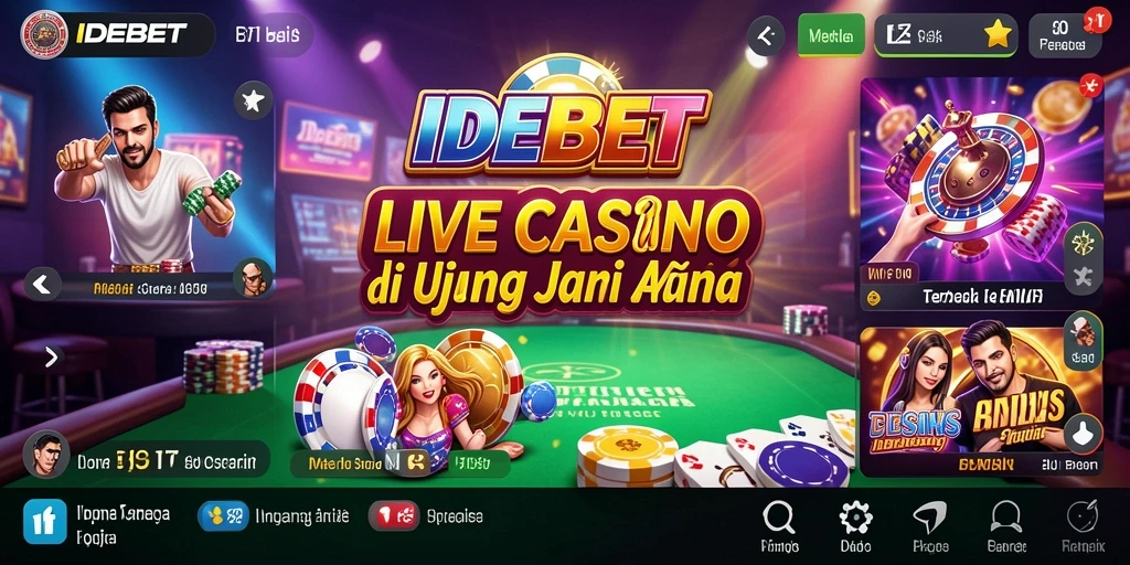 Tampilan gameplay idebet yang mendebarkan dengan dealer profesional.