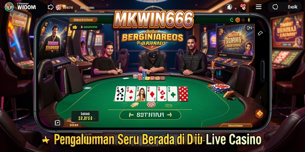 Screenshot gameplay MKWIN666 menunjukkan suasana Live Casino yang mendebarkan.