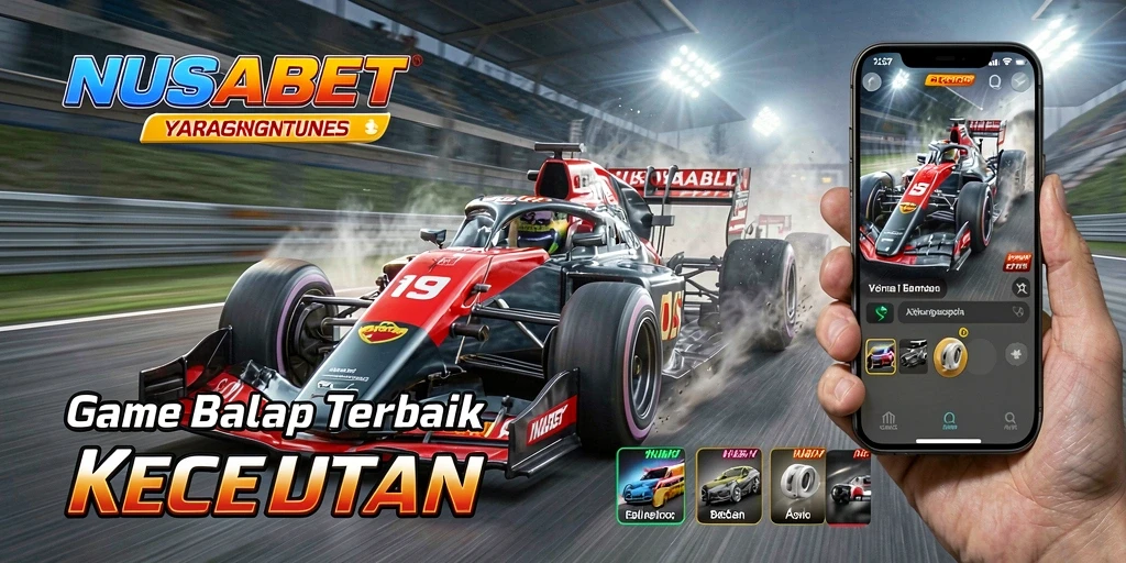Screenshot NUSABET menampilkan aksi balapan yang cepat dan seru.