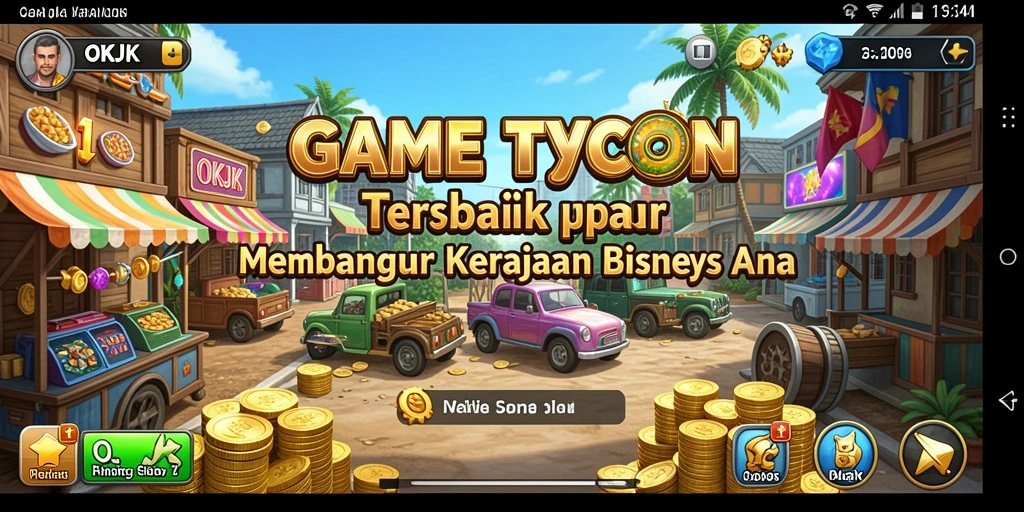 Tangkapan layar gameplay menunjukkan pengalaman membangun bisnis di OKJK.