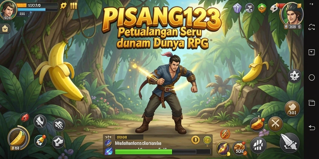 Tampilan gameplay RPG yang mendebarkan dalam PISANG123.