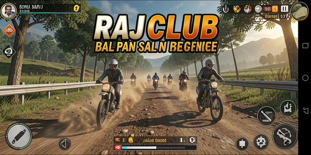 Screenshot gameplay RAJACLUB dengan balapan seru dan grafik menakjubkan.