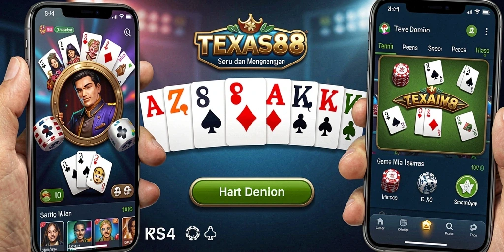 Tampilan gameplay mendebarkan dari TEXAS88 dalam permainan Domino.